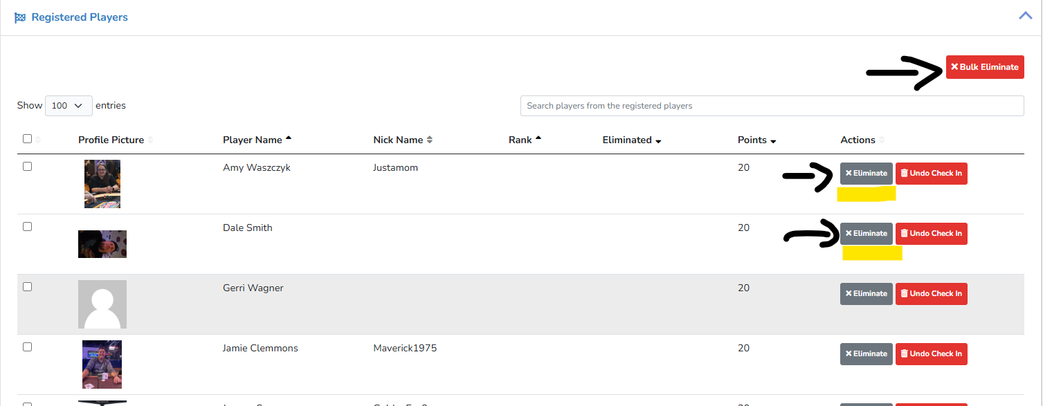Manage Tournaments